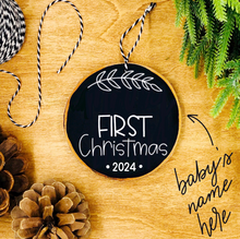 Load image into Gallery viewer, Personalized Baby&#39;s First Christmas - Wood Slice Ornament
